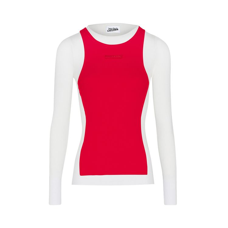 Jean Paul Gaultier Petit Grand Mesh Top WhiteRed