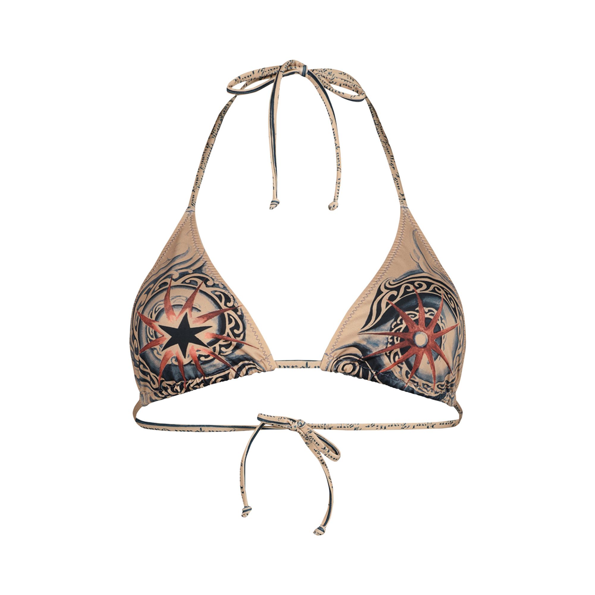 Buy Jean Paul Gaultier Printed Soleil Bikini Top 'Nude/Blue/Red