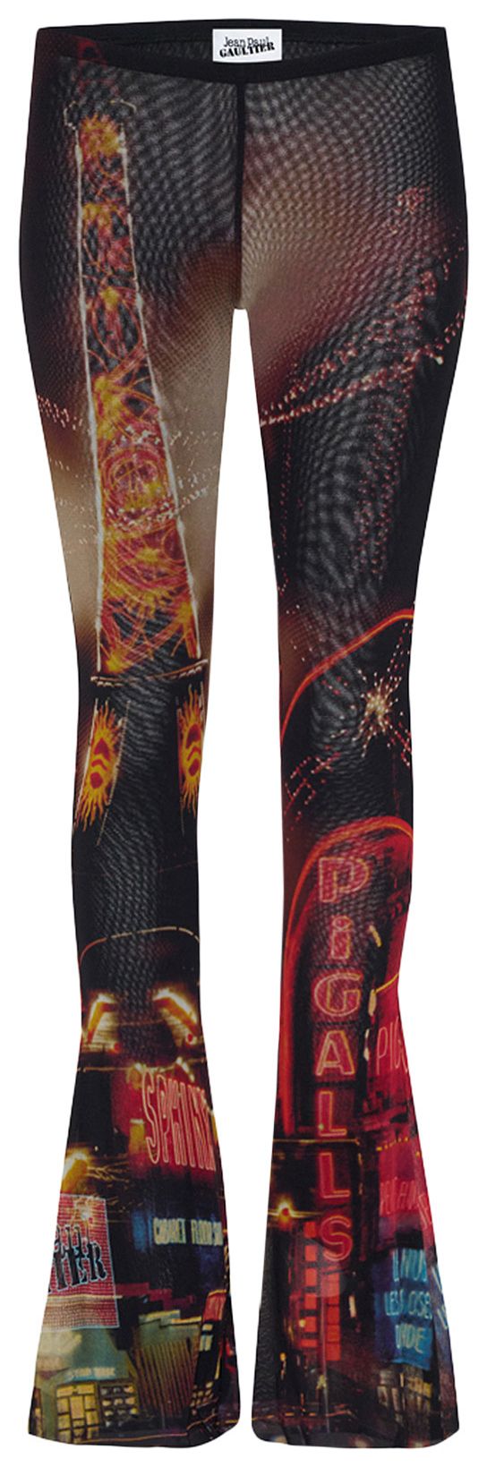 Jean Paul Gaultier Pigalle Mesh Flare Trouser BlackRedOrangeBlue