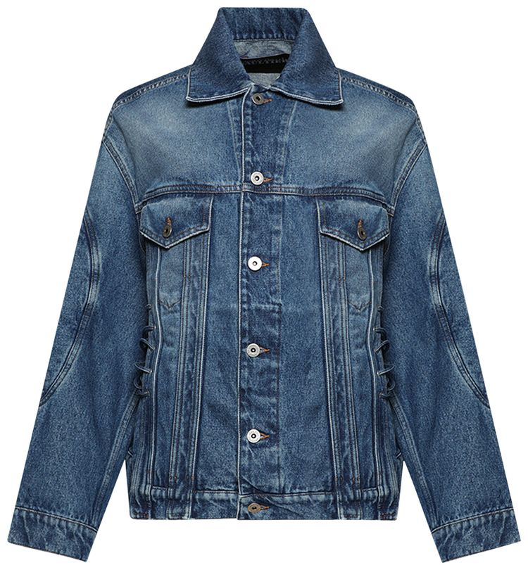 Jean Paul Gaultier Lace Up Denim Jacket Vintage Blue