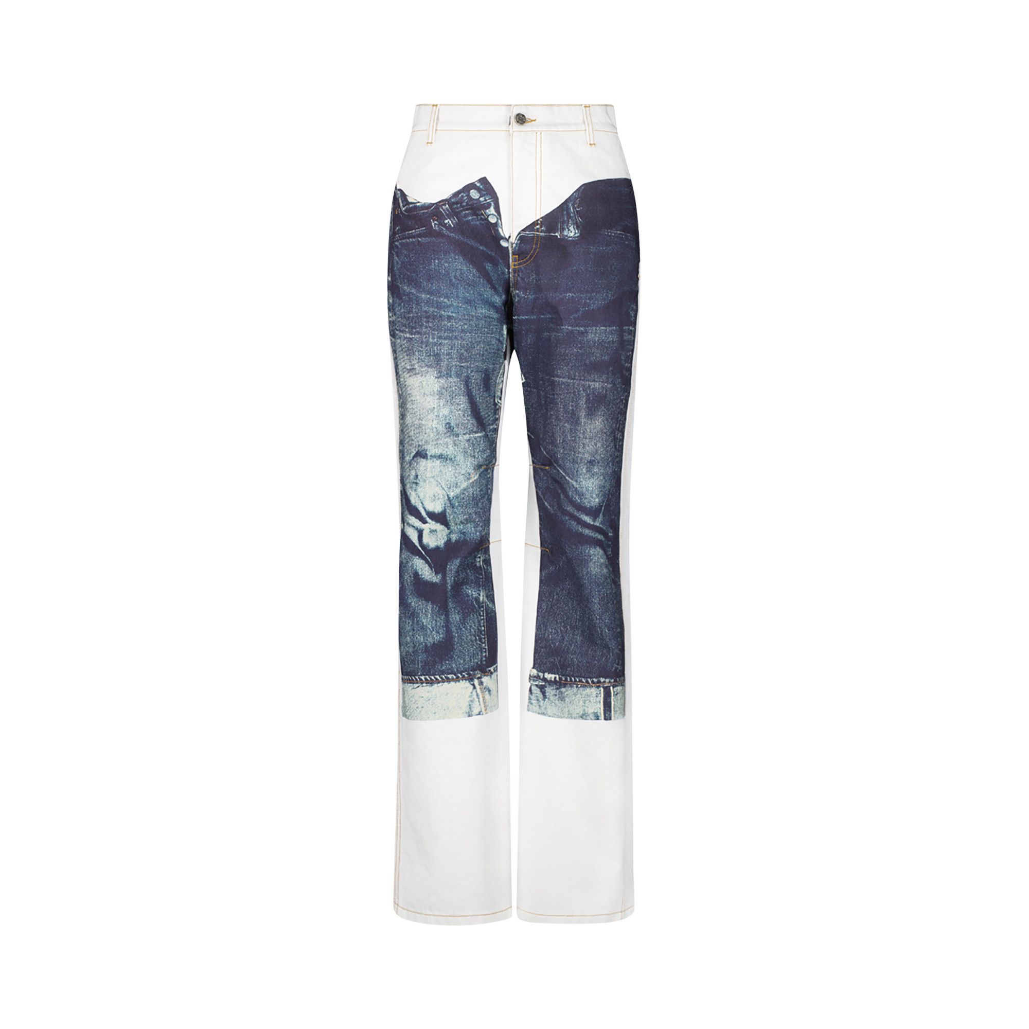 Buy Jean Paul Gaultier Printed Trompe L'Oeil Jeans 'White/Blue