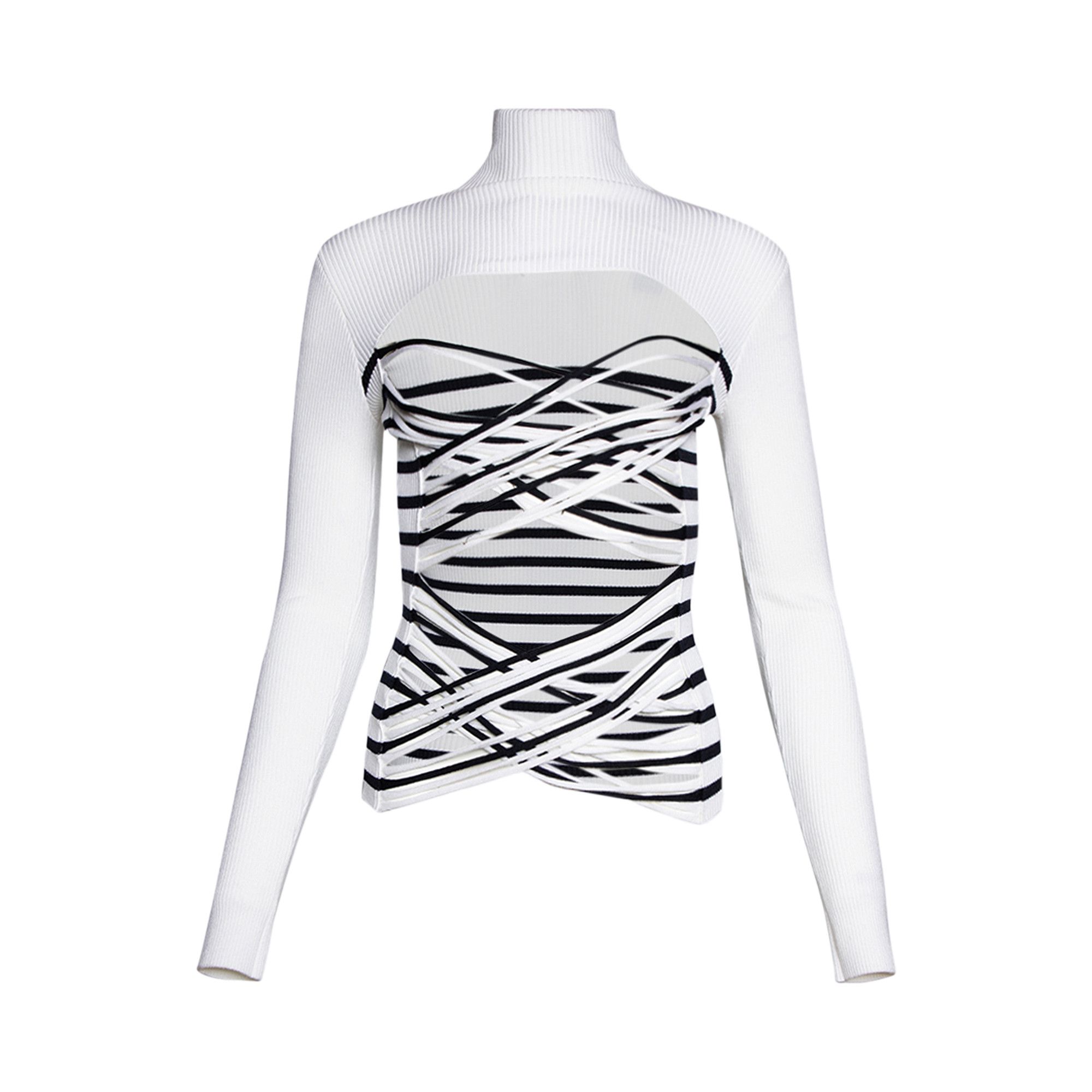 Buy Jean Paul Gaultier Mariniere Laceree Long-Sleeve Top 'White