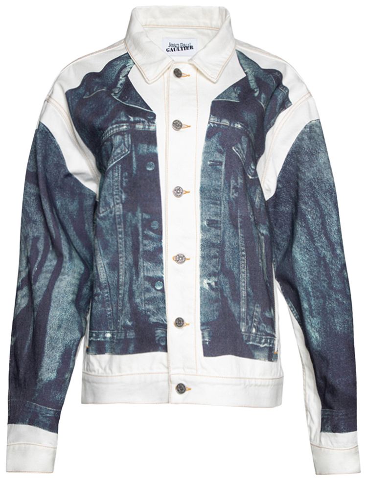 Jean Paul Gaultier Trompe Denim Jacket WhiteBlue
