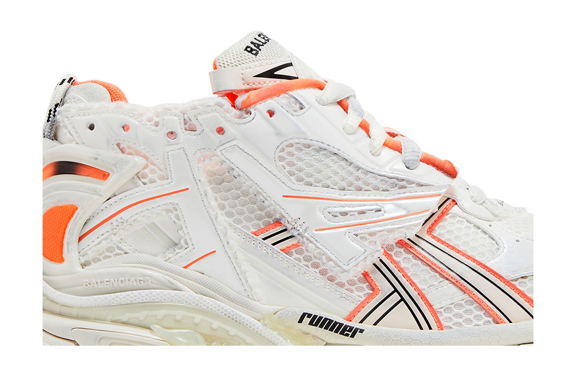Orange and white balenciaga runners hot sale