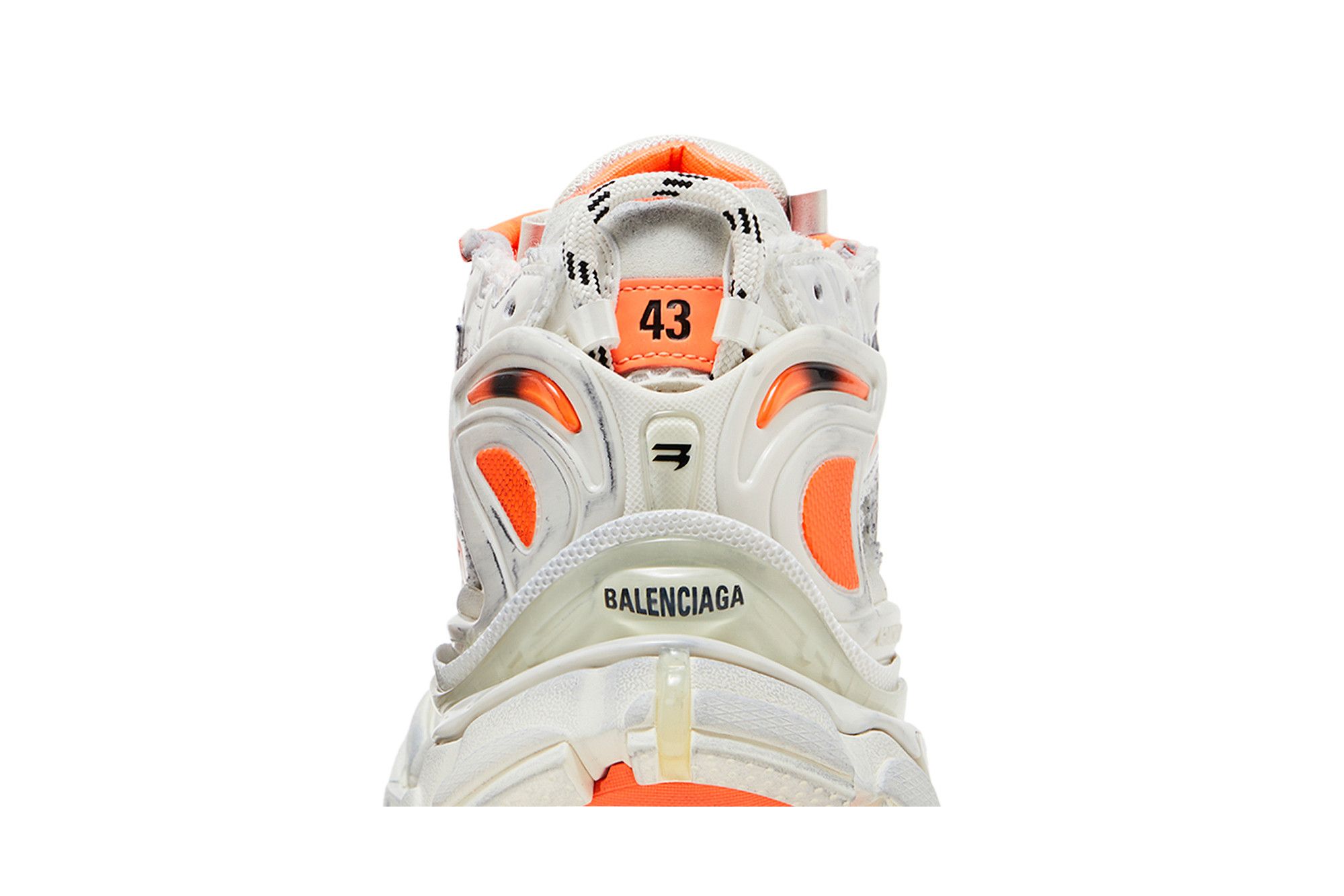 Size 6.0 Balenciaga Runner Sneaker Eggshell Neon Orange
