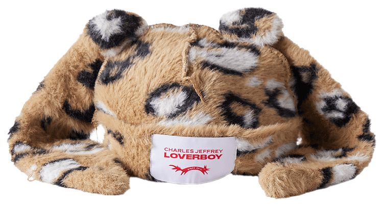 Charles Jeffrey Loverboy Fluffy Chunky Rabbit Beanie Brown Leopard