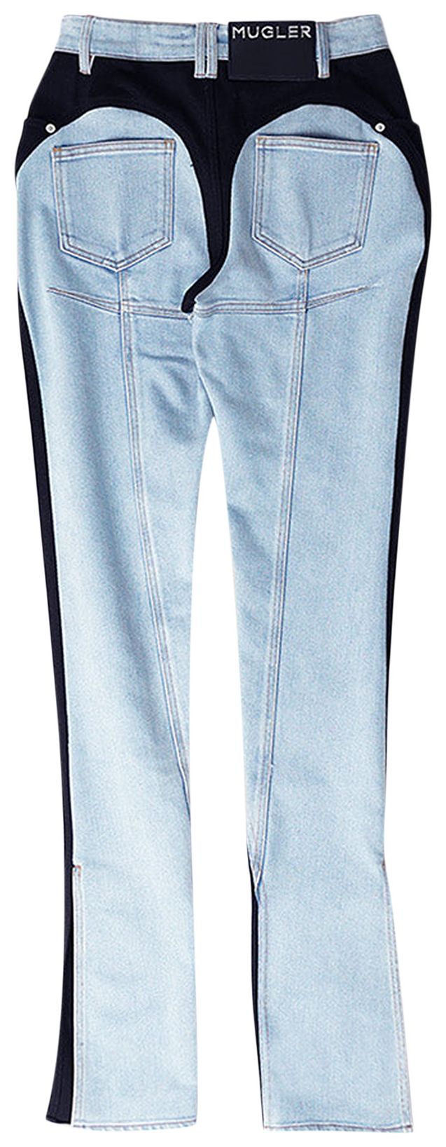 Mugler Bi Color Skinny Jeans Tokyo BlueBlack