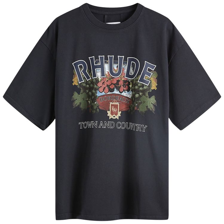 Rhude Town and Country T Shirt Vintage Black