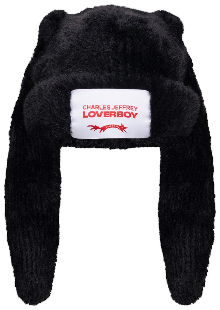 Charles Jeffrey Loverboy Fluffy Chunky Rabbit Beanie Black