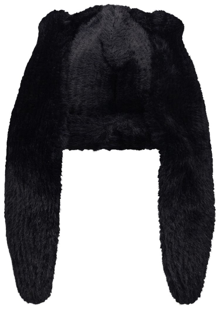 Charles Jeffrey Loverboy Fluffy Chunky Rabbit Beanie Black