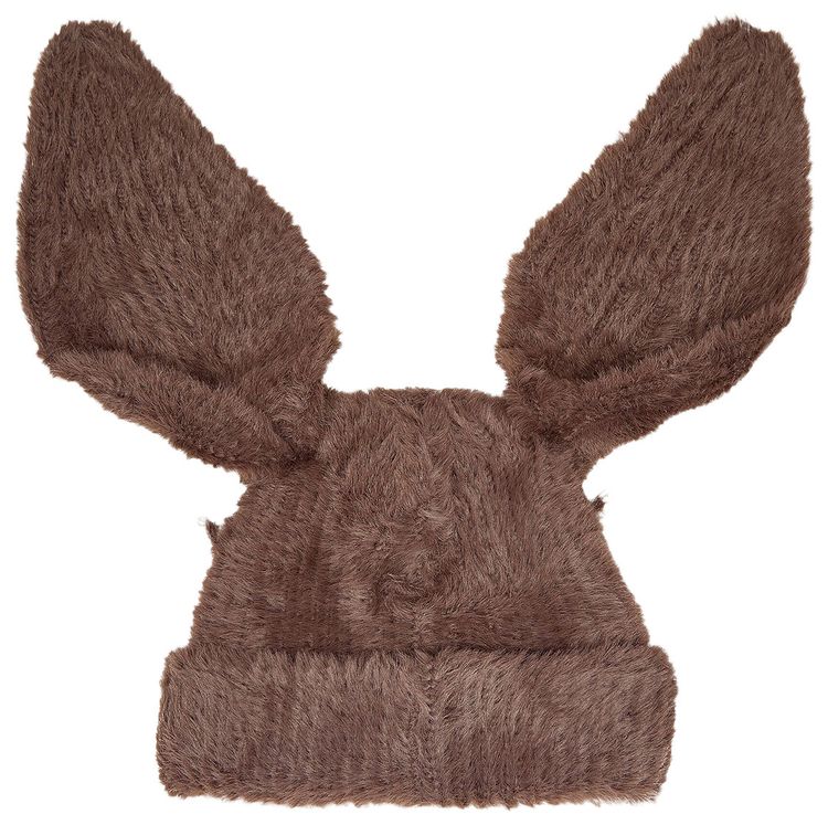 Charles Jeffrey Loverboy Fluffy Chunky Rabbit Beanie Brown