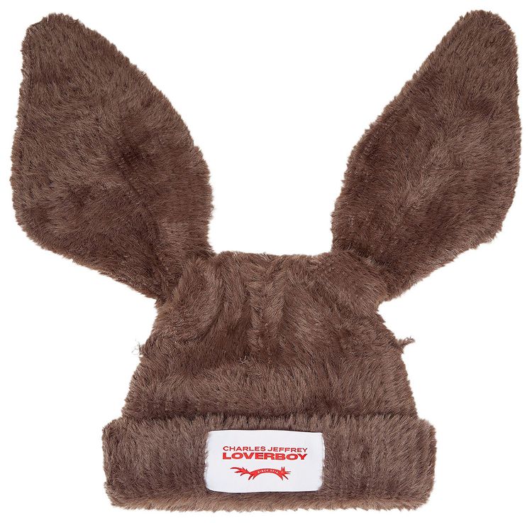 Charles Jeffrey Loverboy Fluffy Chunky Rabbit Beanie Brown