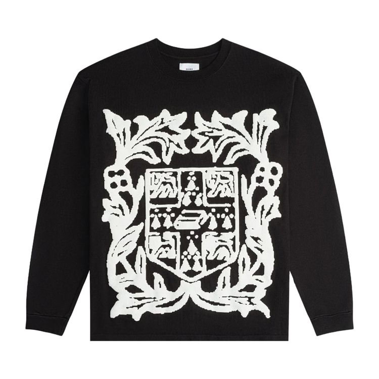 Rhude Veritas Crest Long Sleeve T Shirt WhiteBlack