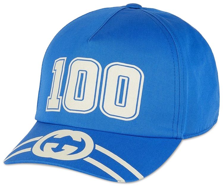 Gucci 100 Baseball Velcro Strap Cap Bright Blue