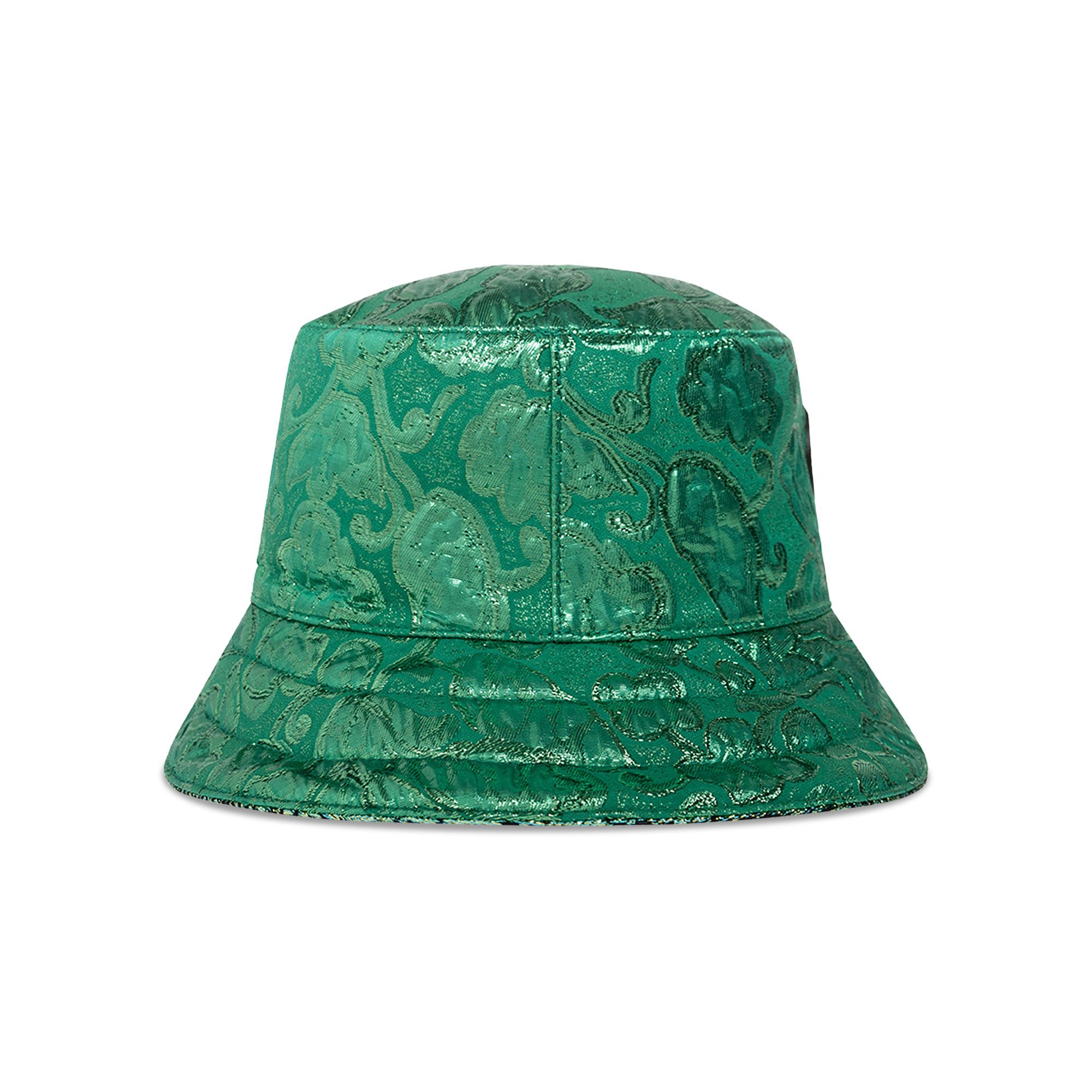 Buy Gucci Metallic Jacquard Reversible Bucket Hat 'Green' - 697361