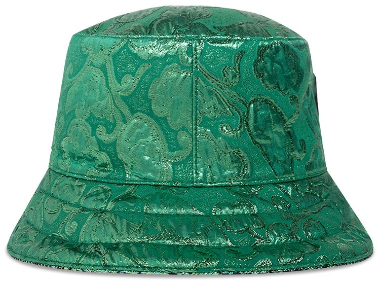 Gucci Metallic Jacquard Reversible Bucket Hat Green