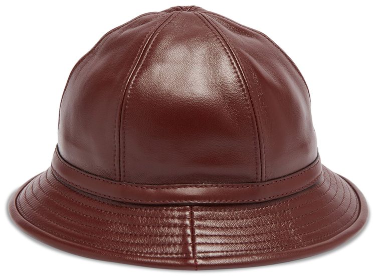 Gucci Leather Cloche Hat With Horsebit Red