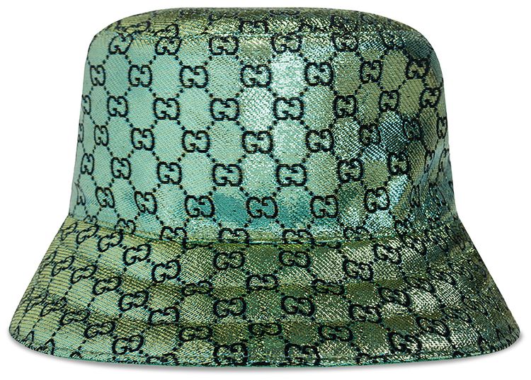 Gucci Metallic Jacquard Reversible Bucket Hat Green