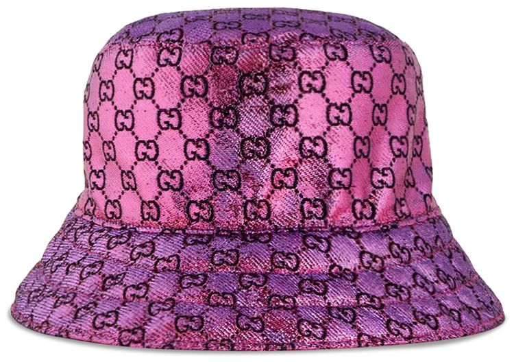 Gucci Metallic Jacquard Reversible Bucket Hat Pink