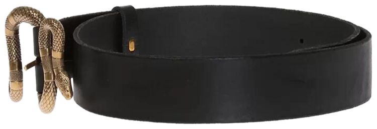 Gucci Leather Belt With Snake Buckle Black