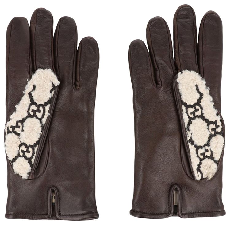 Gucci Monogram Gloves Brown
