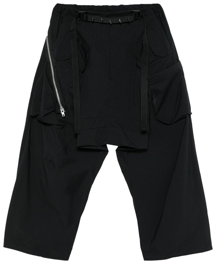 Acronym Encapsulated Nylon Ultrawide Drawcord Cargo Trouser Black