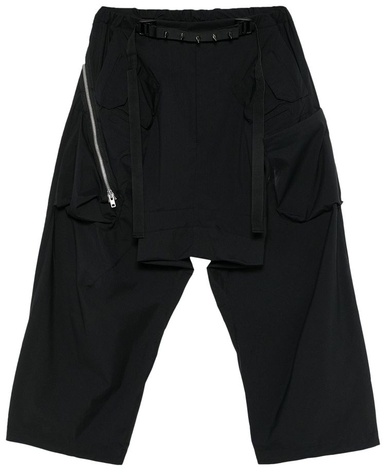Acronym Encapsulated Nylon Ultrawide Drawcord Trouser Black