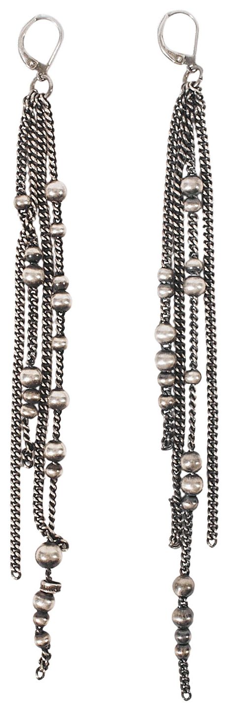Ann Demeulemeester Fria Long Chain Pearls Necklace Antique Silver