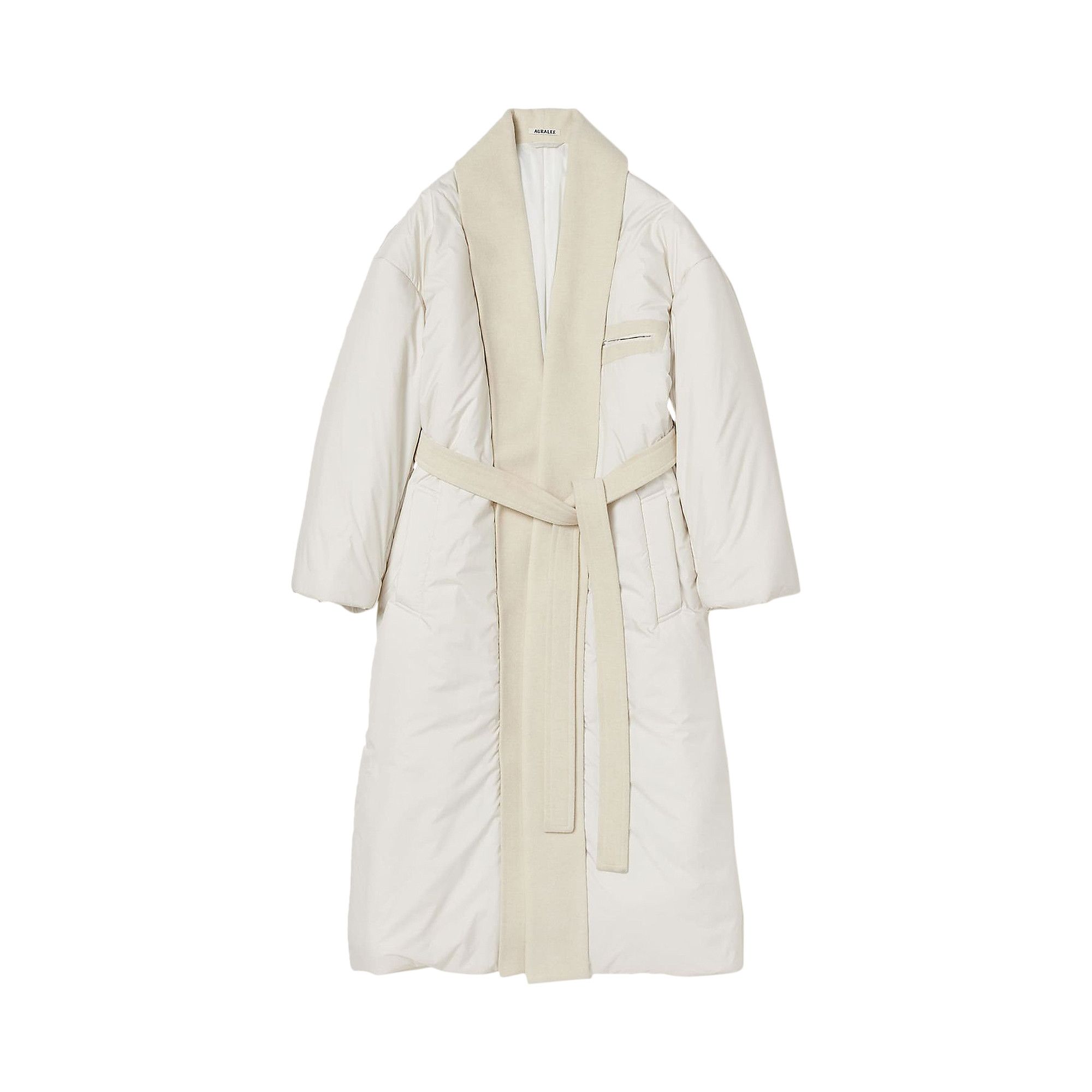 Buy Auralee Super Fine Wool Mosser Padded Coat 'Ivory White