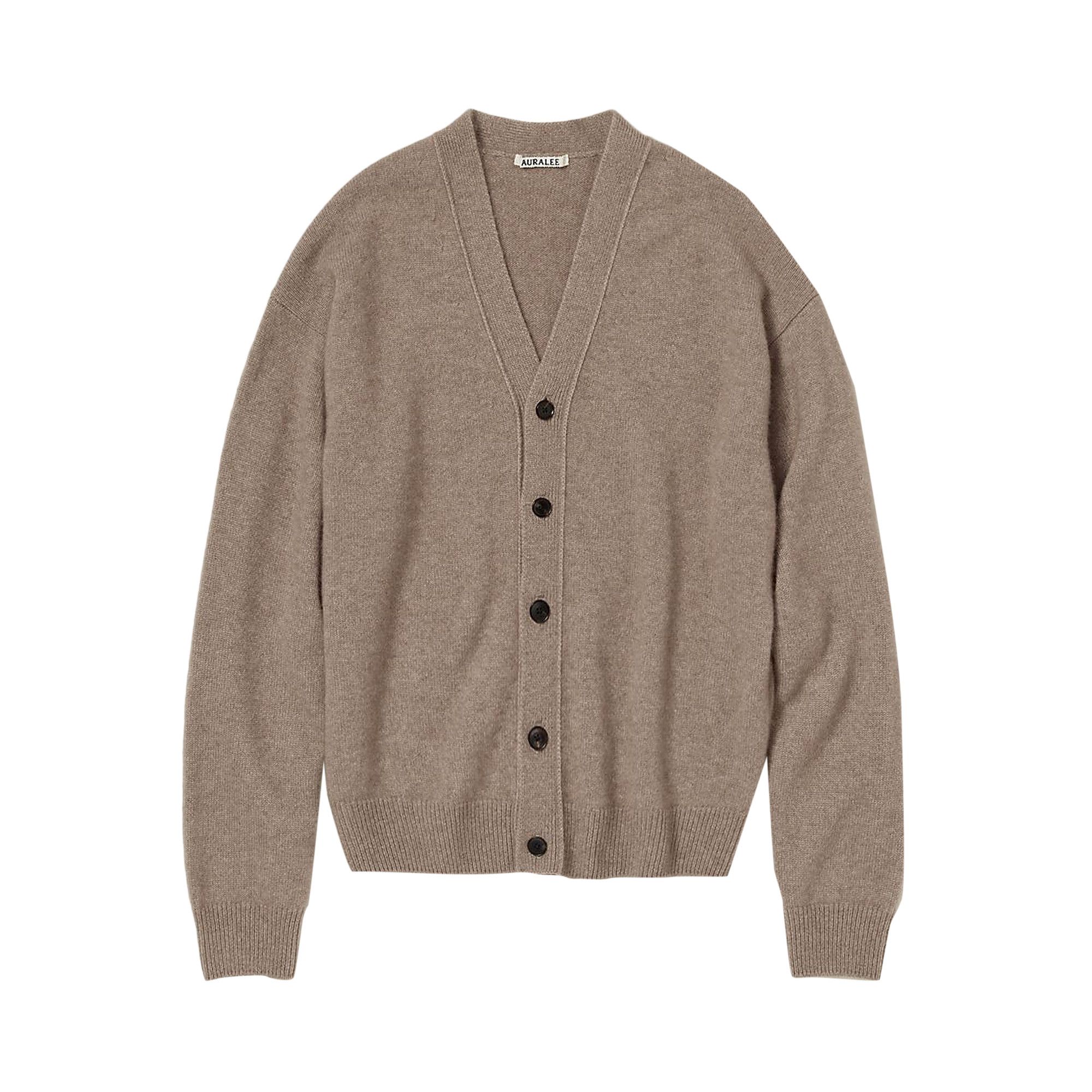 AURALEE: Black Baby Cashmere Knit Cardigan | SSENSE Canada
