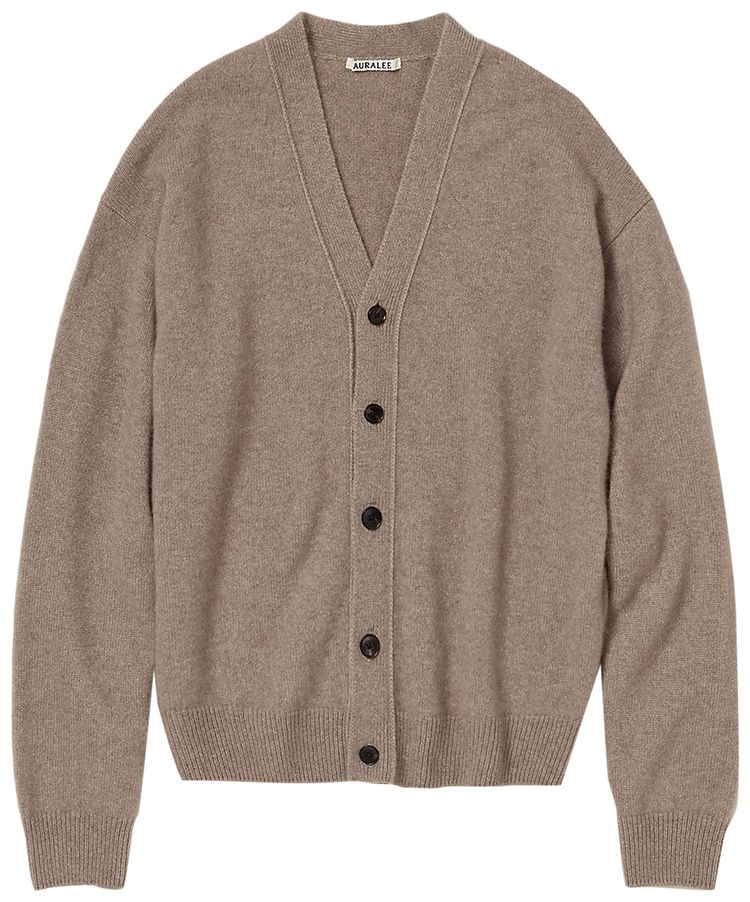 Auralee Baby Cashmere Knit Cardigan Natural Brown