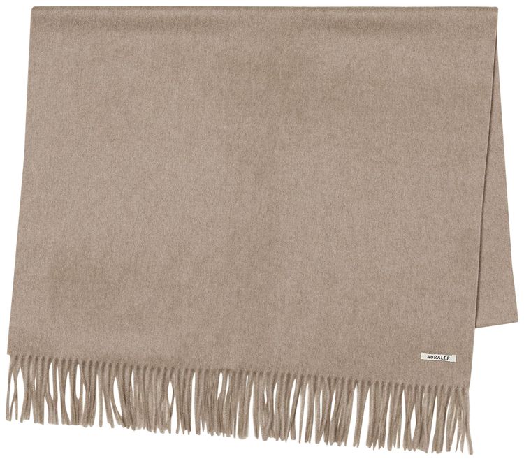 Auralee Baby Cashmere Wide Stole Natural Brown