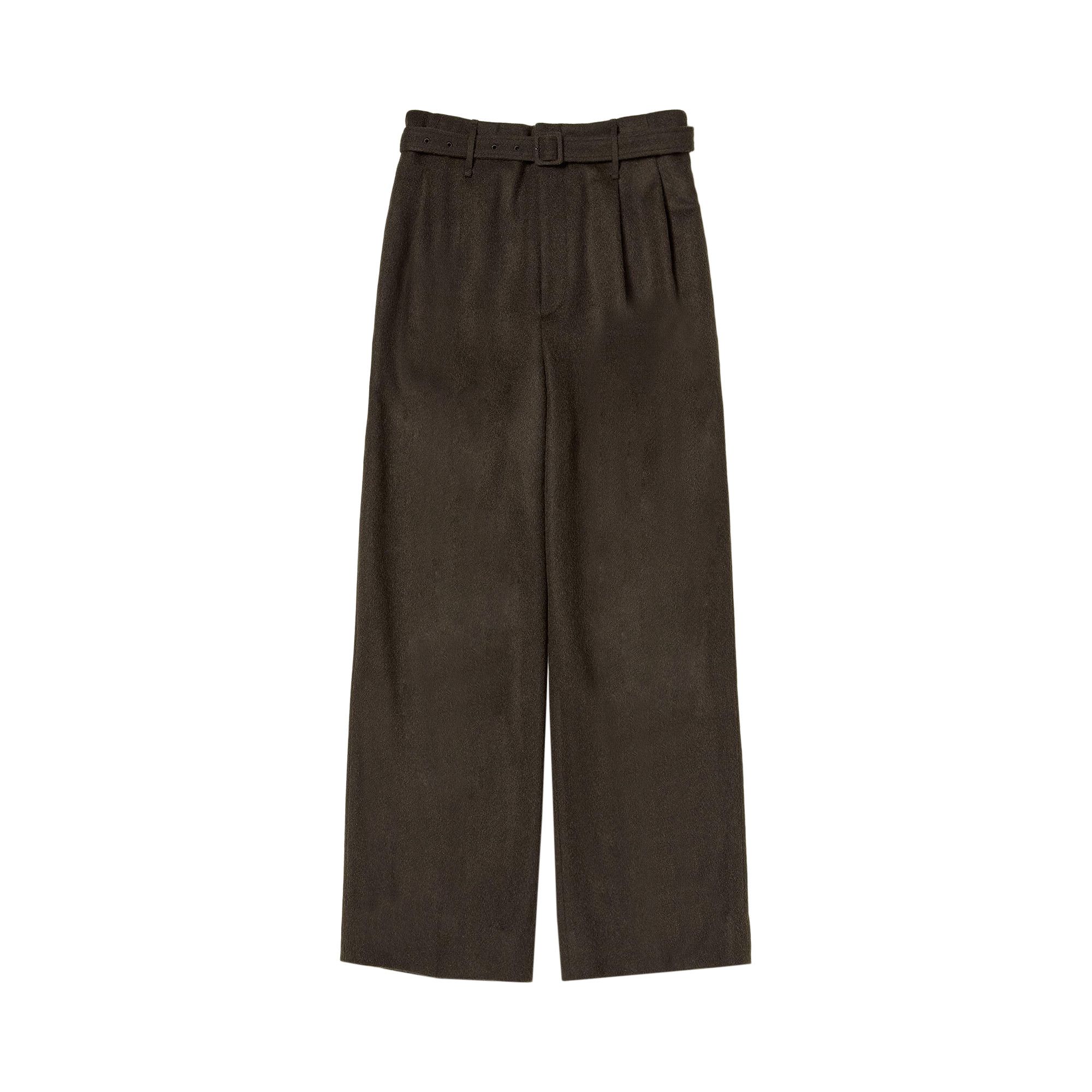 Buy Auralee Baby Camel Flannerl Slacks 'Dark Brown' - A24AP06BF