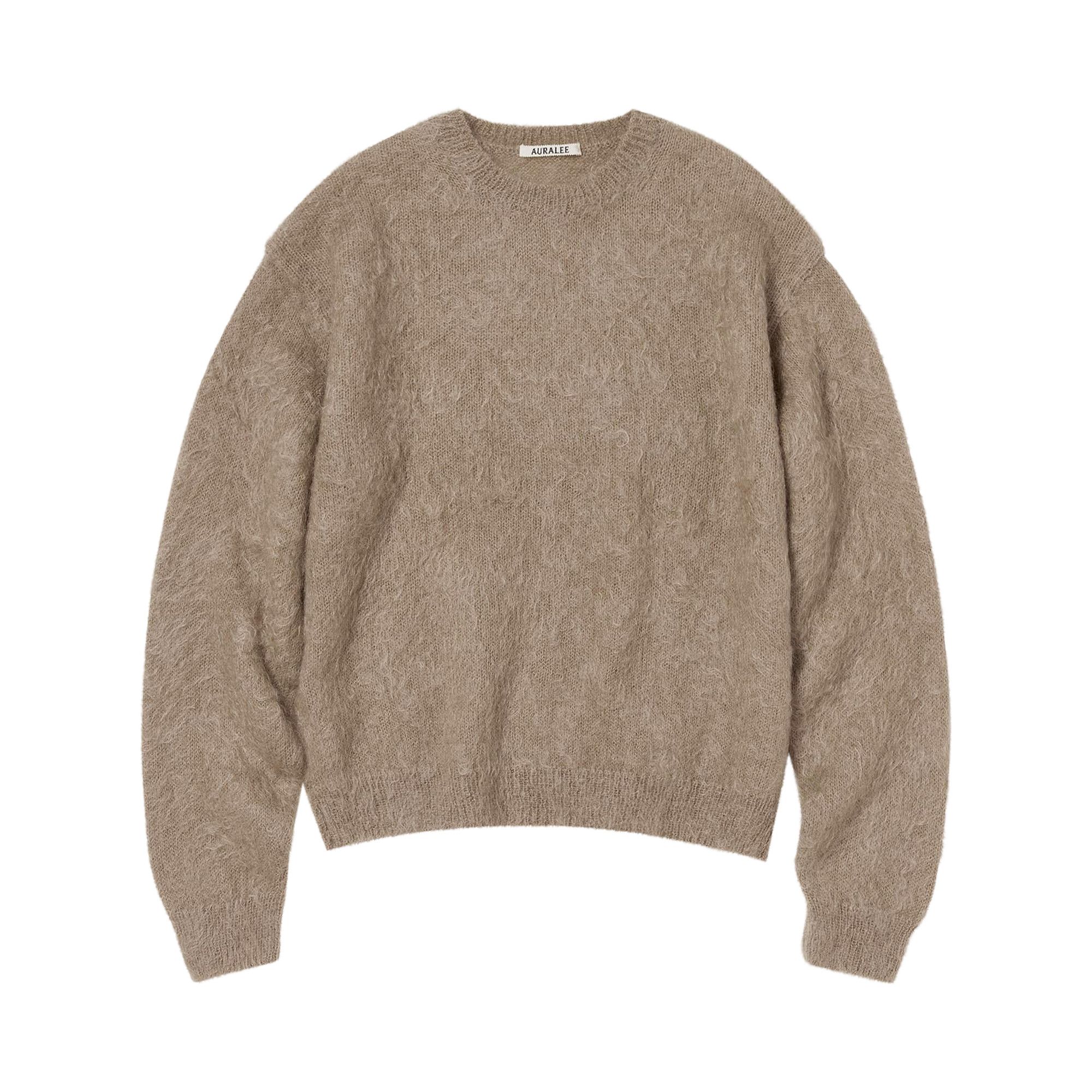 トップス 24AW AURALEE BRUSHED SUPER KID MOHAIR Buy Auralee Brushed Super Kid Mohair Sweater 'Pink/Beige