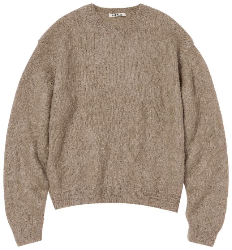 Auralee Brushed Super Kid Mohair Sweater PinkBeige