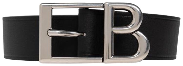 Balenciaga Logo Plaque Belt Black