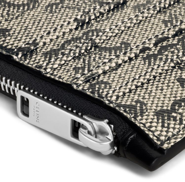 CELINE Zipped Compact Card Holder BeigeBlack
