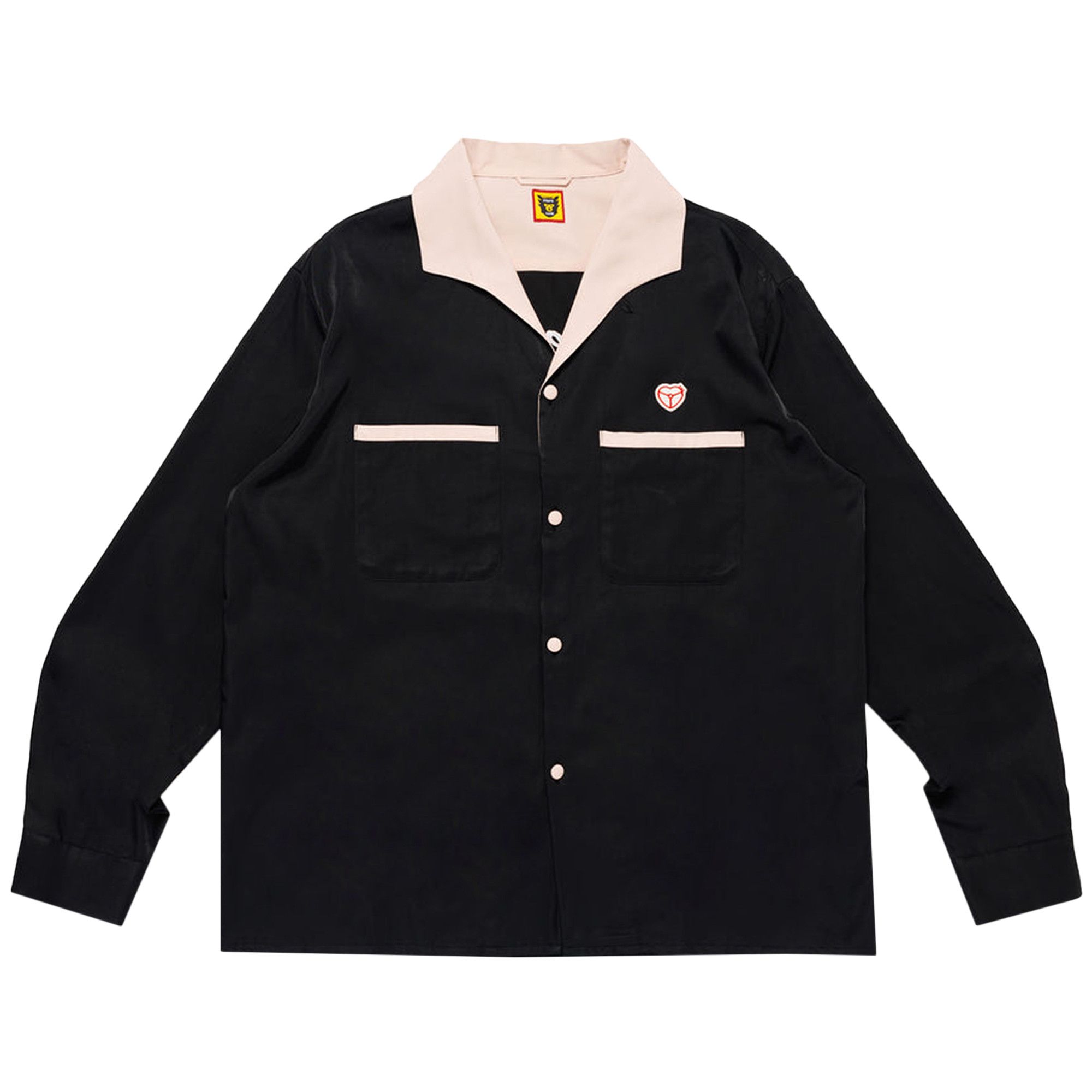 Buy Human Made Open Collar Shirt 'Black' - HM28SH019 BLAC | GOAT