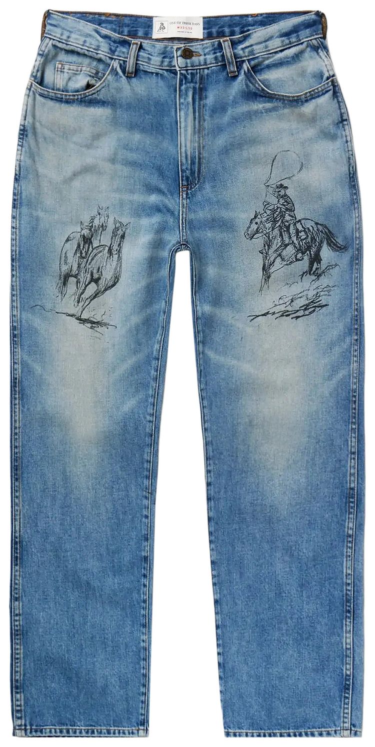 One Of These Days Better Days Straight Leg Jeans Washed Denim