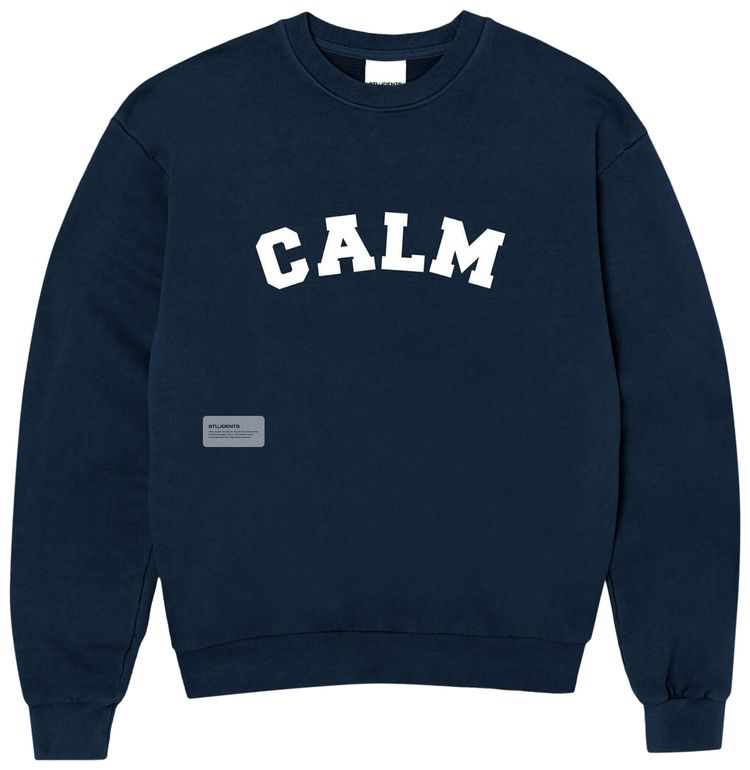 Students Calm Fleece Crew Sweater Navy