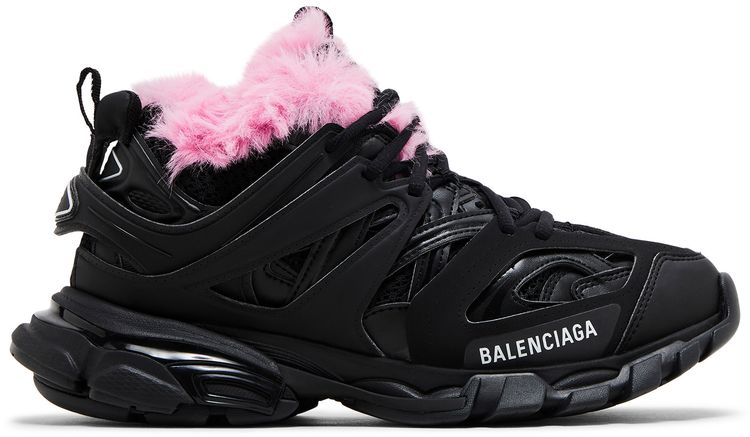 Balenciaga Wmns Track Sneaker Fake Fur   Black Pink