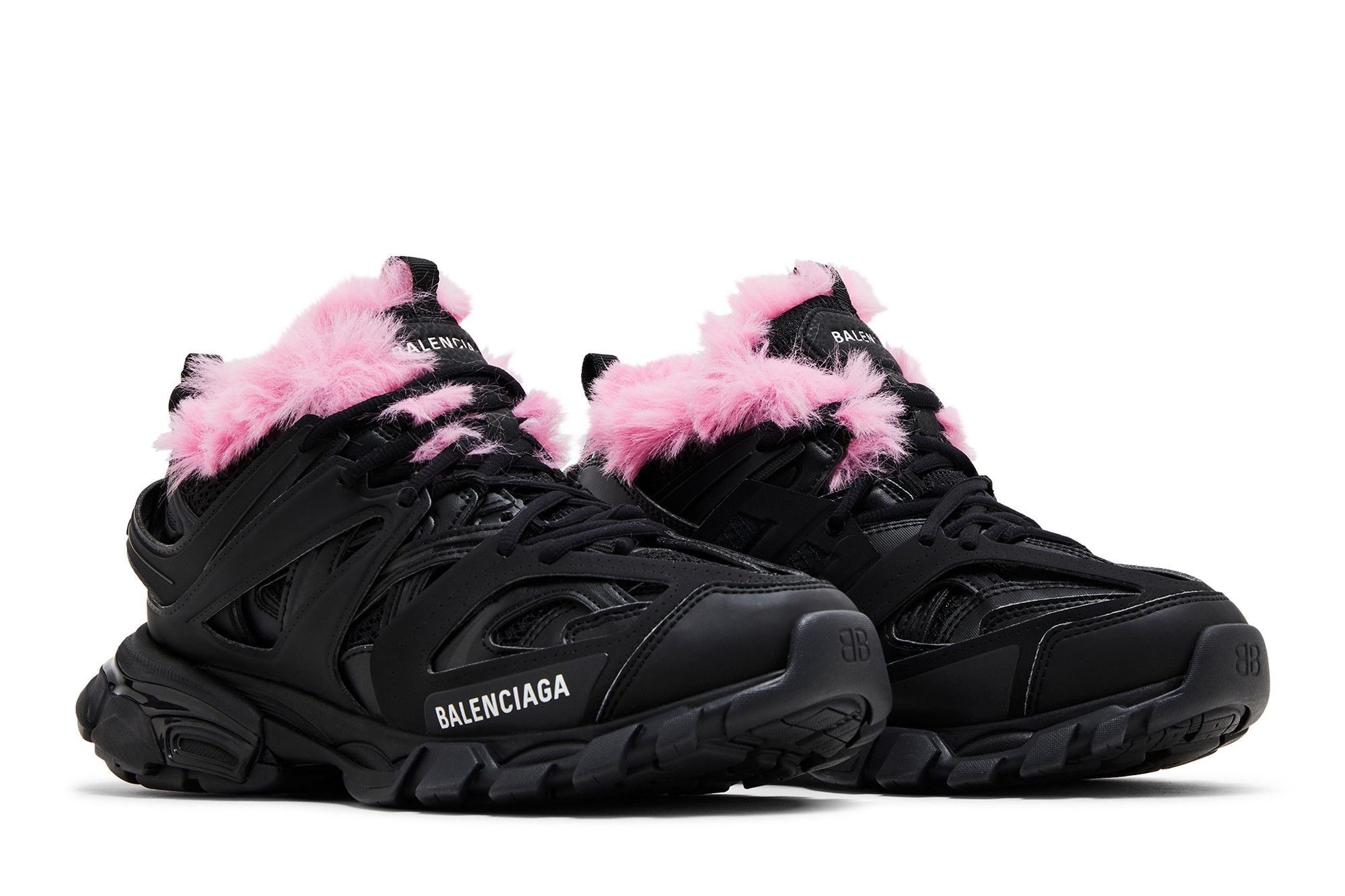 Buy Balenciaga Wmns Track Sneaker Fake Fur Black Pink 668555 W3CQ6 1050 GOAT
