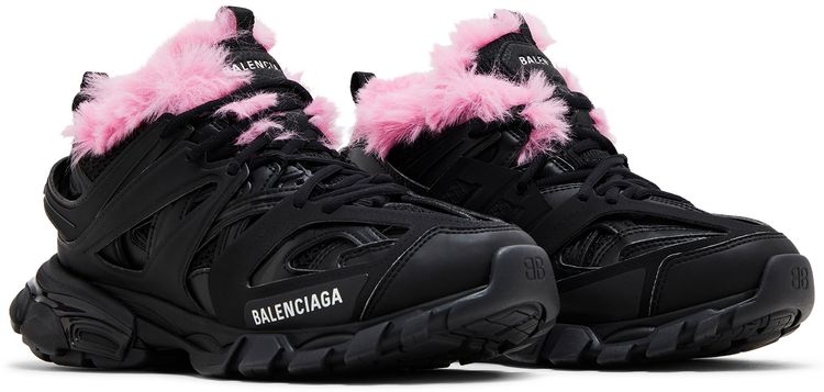 Balenciaga Wmns Track Sneaker Fake Fur   Black Pink