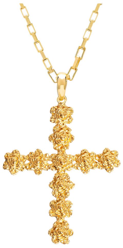 Veneda Carter Rose Cross Pendant Gold