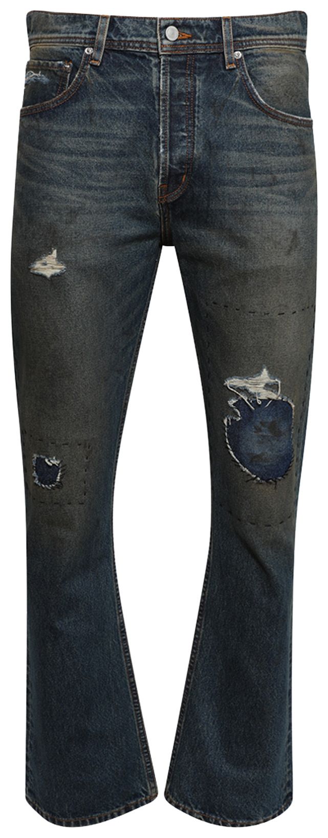Enfants Riches Deprimes Thrashed Flare Jeans Blue