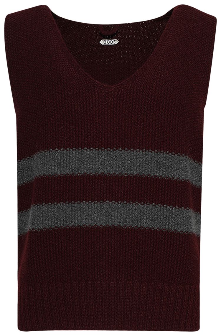 Bode Collegiate Vest Maron Maroon