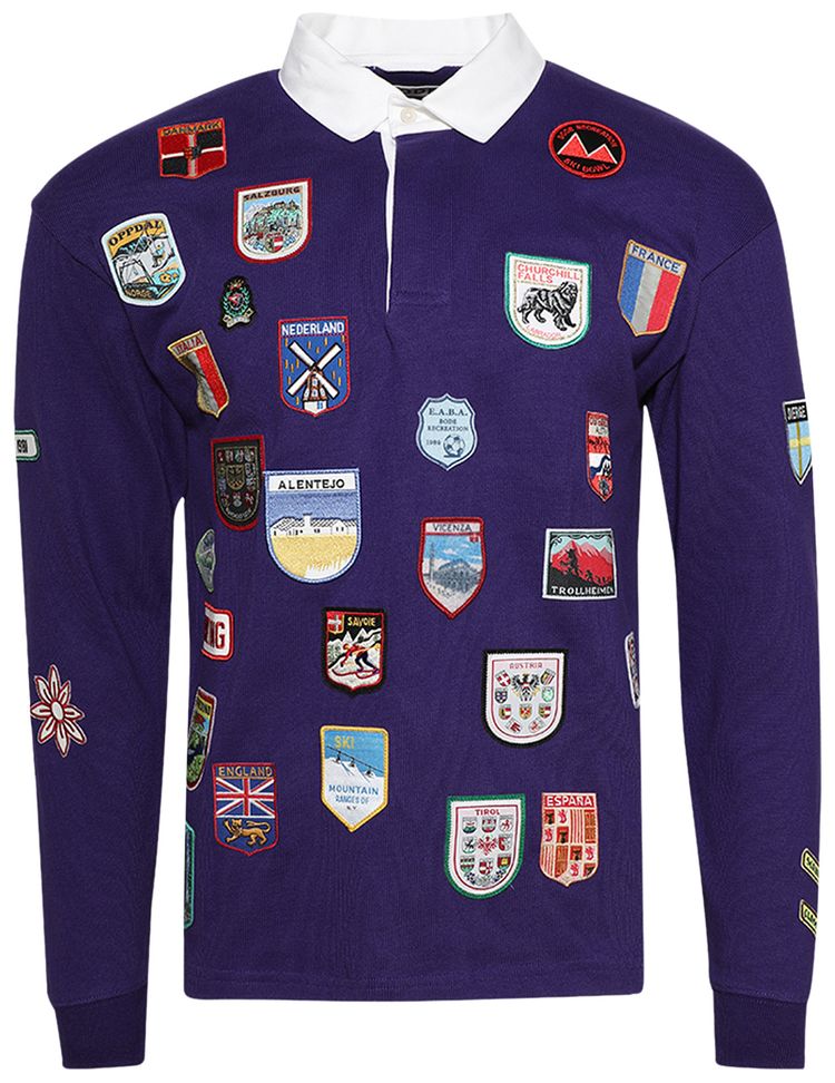 Bode Passport Patch Rugby Shirt Prple Purple