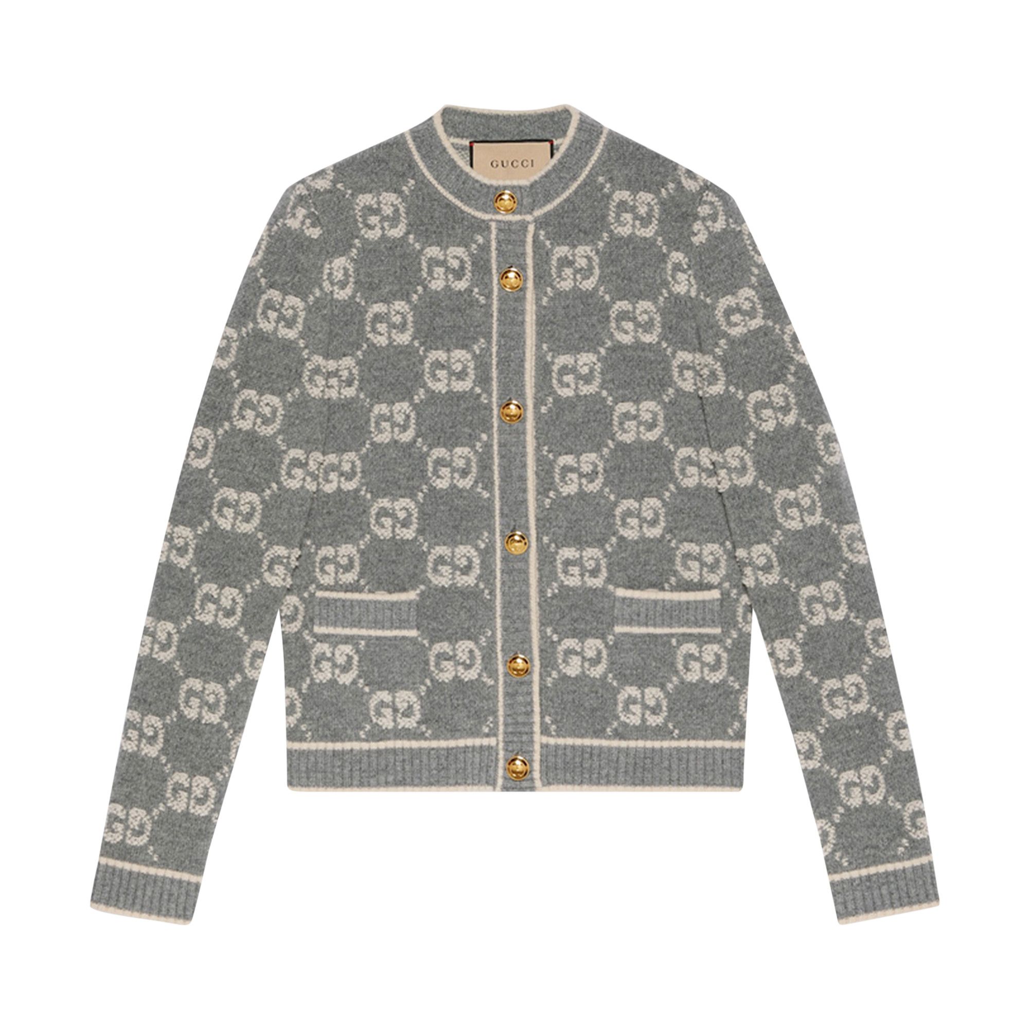 GUCCI カーディガン GG degradé wool jacquard cardigan in dark green | GUCCI® US