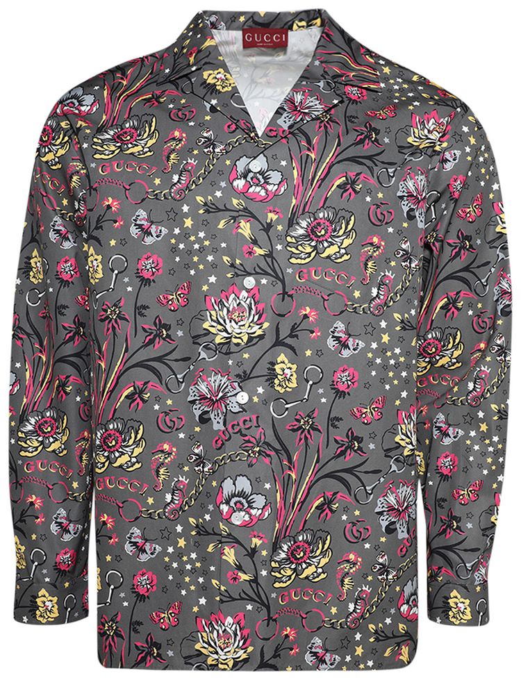 Gucci Floral Punk Print Shirt StoneMagenta
