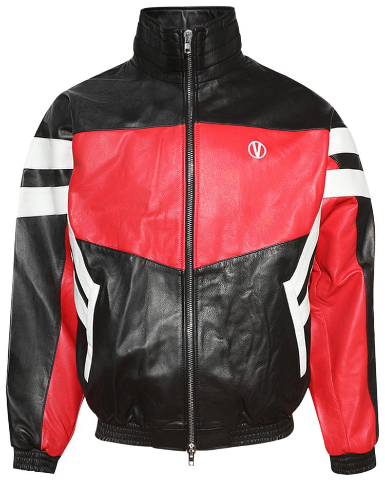 Vetements Leather Tracksuit Jacket BlackRed